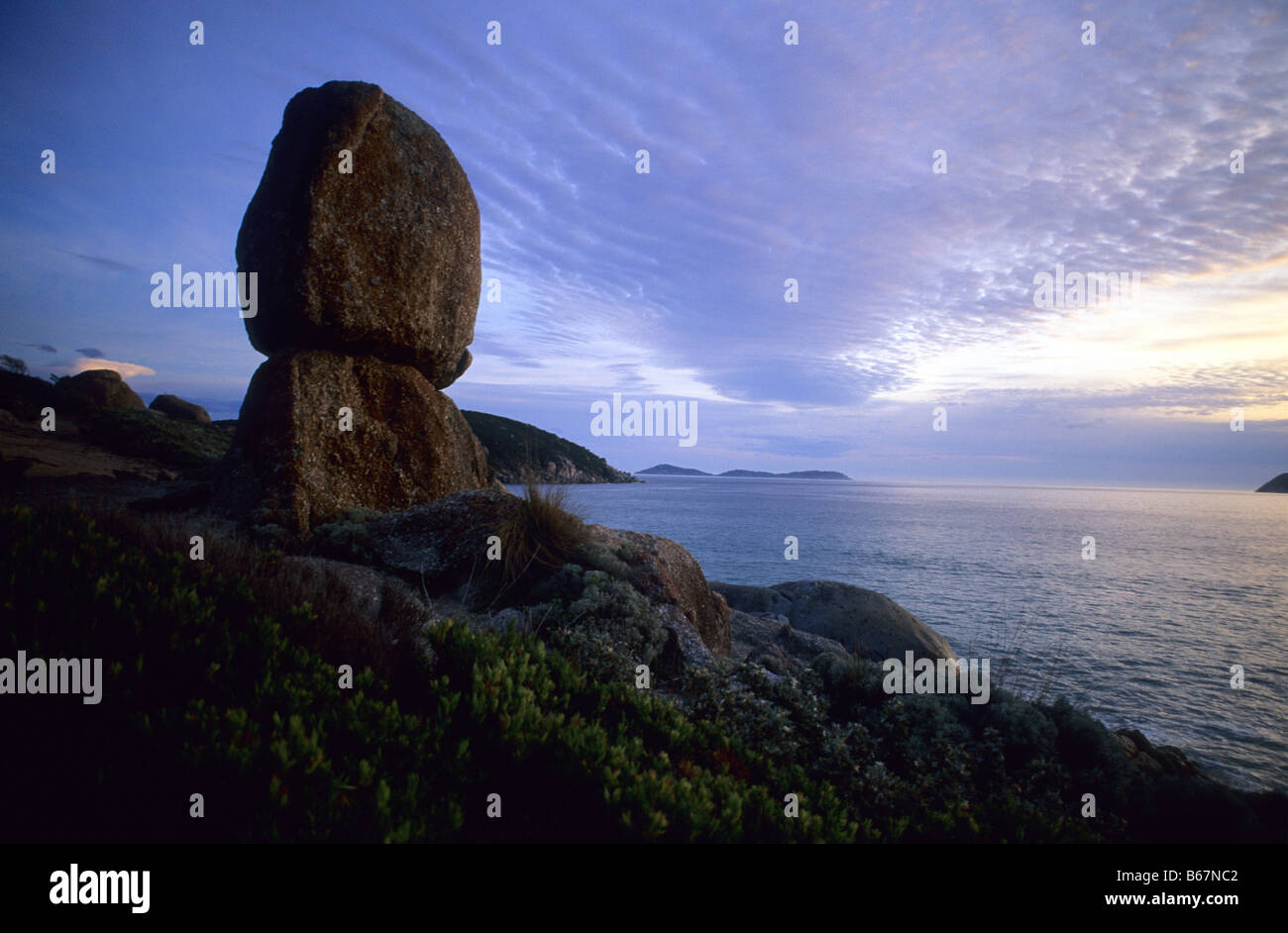 Granitfelsen in der Nähe von Whisky Bay, Wilsons Promontory National Park, Victoria, Australien Stockfoto