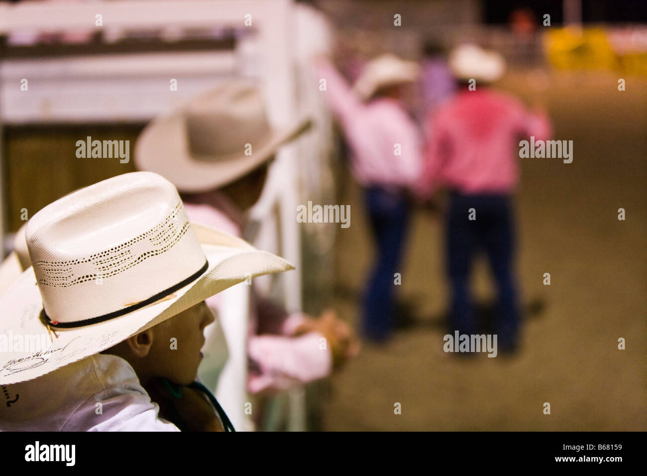 Nahaufnahme der junge Cowboy Rodeo, Belle Fourche, South Dakota, USA Stockfoto