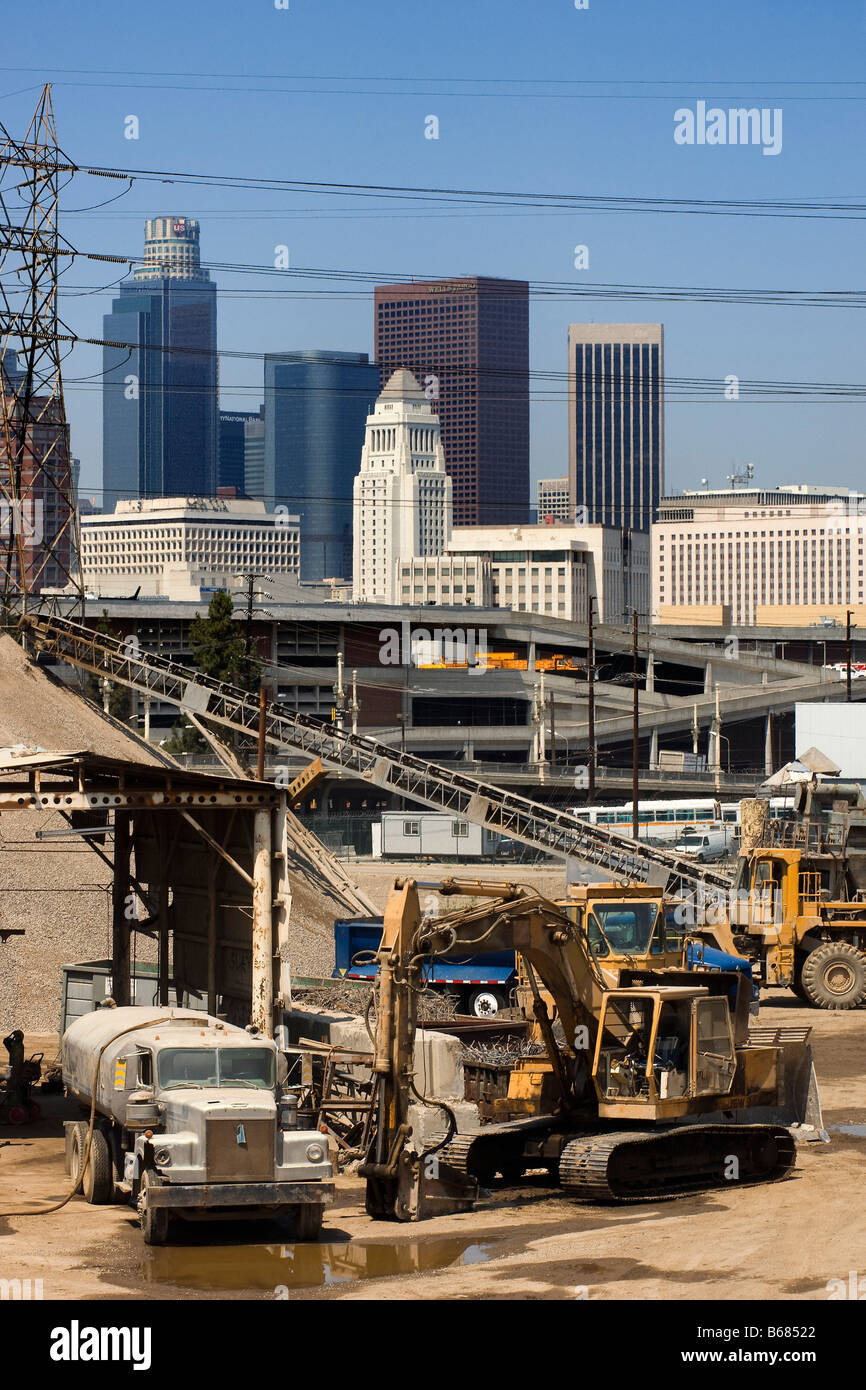 Blick auf Los Angeles Freeway und Konstruktion Stockfoto