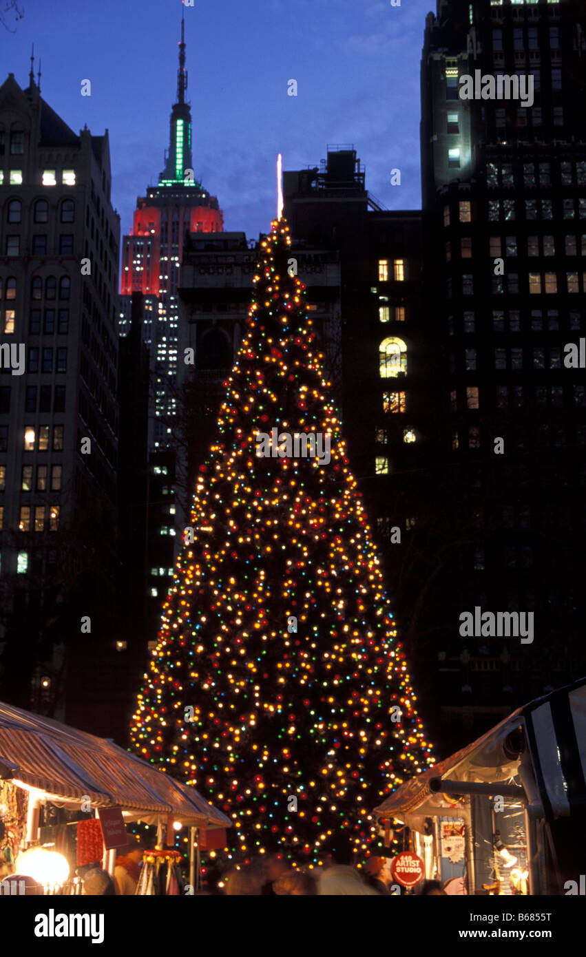 Urlaubsmarkt NYC Bryant Park Stockfoto