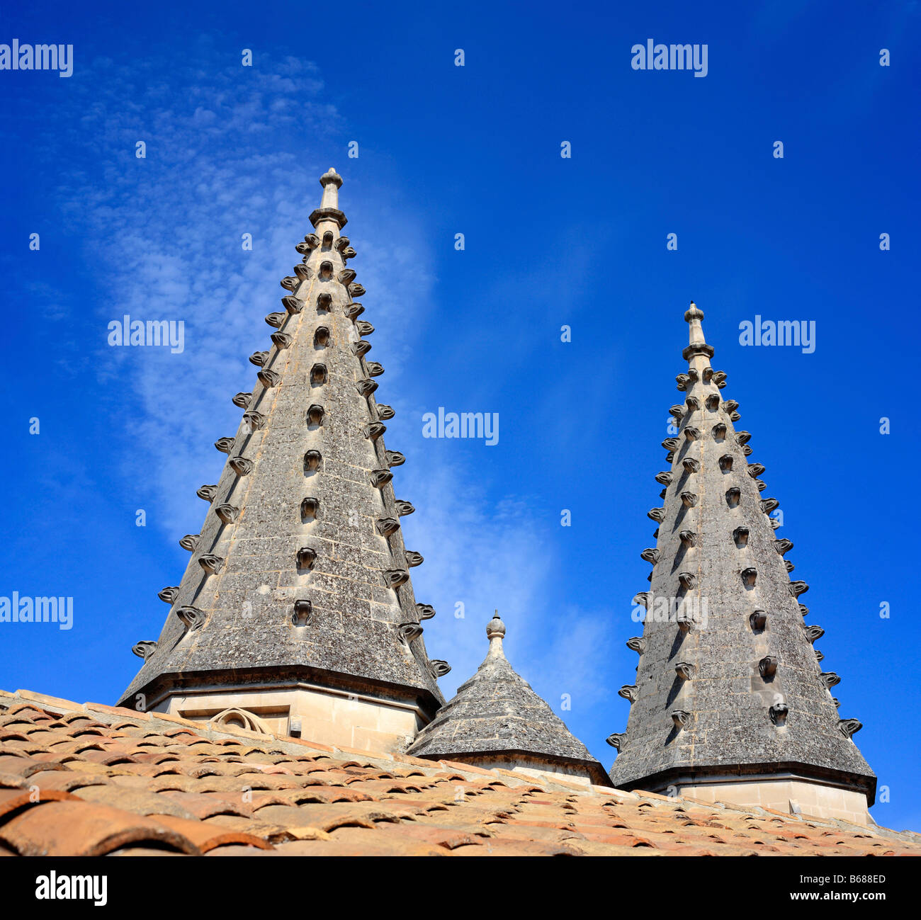 Papstpalast (14. Jahrhundert), UNESCO-Weltkulturerbe, Avignon, Provence, Frankreich Stockfoto