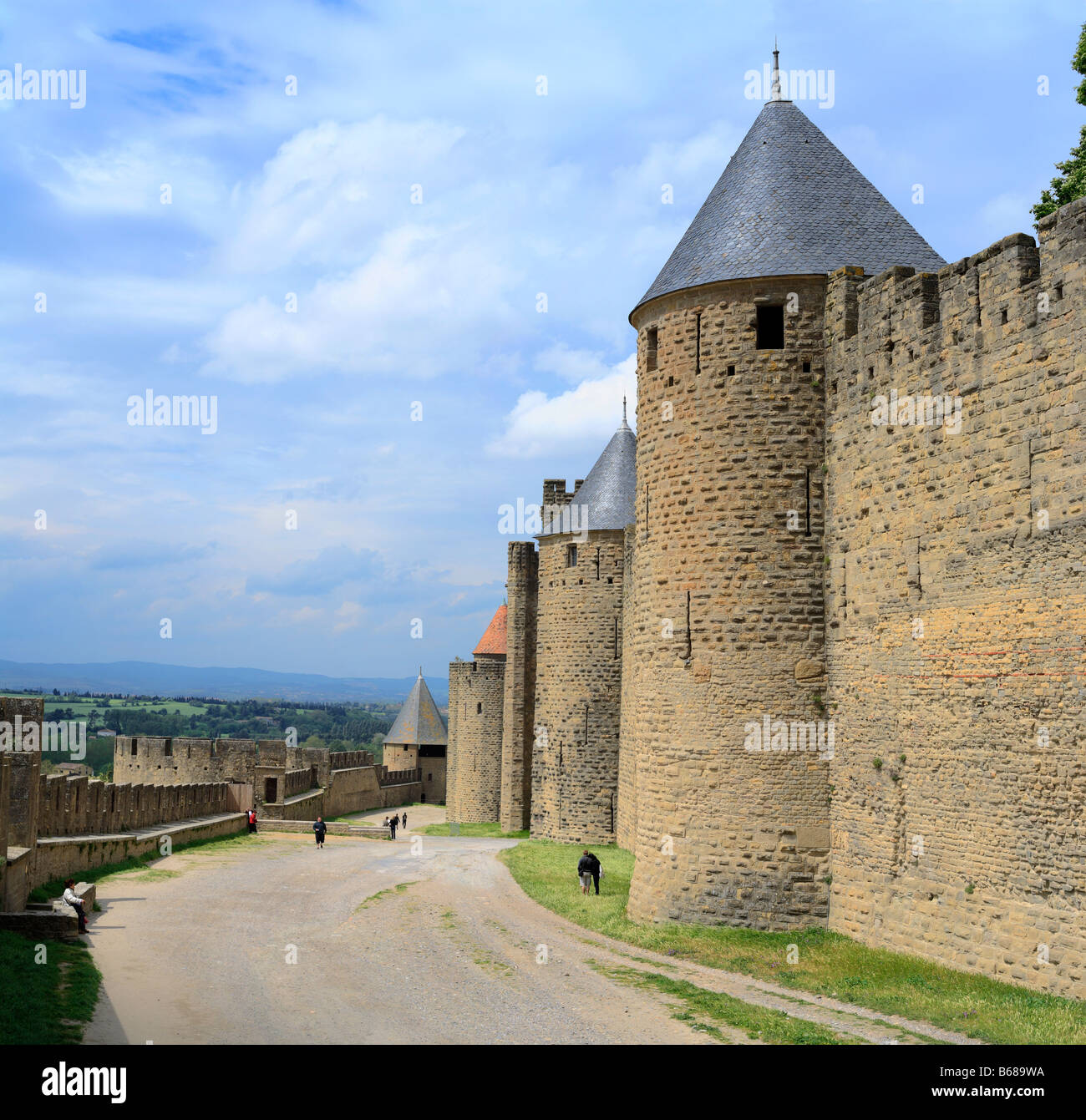 Carcassonne, UNESCO World Heritage Site, Languedoc Roussillon, Frankreich Stockfoto