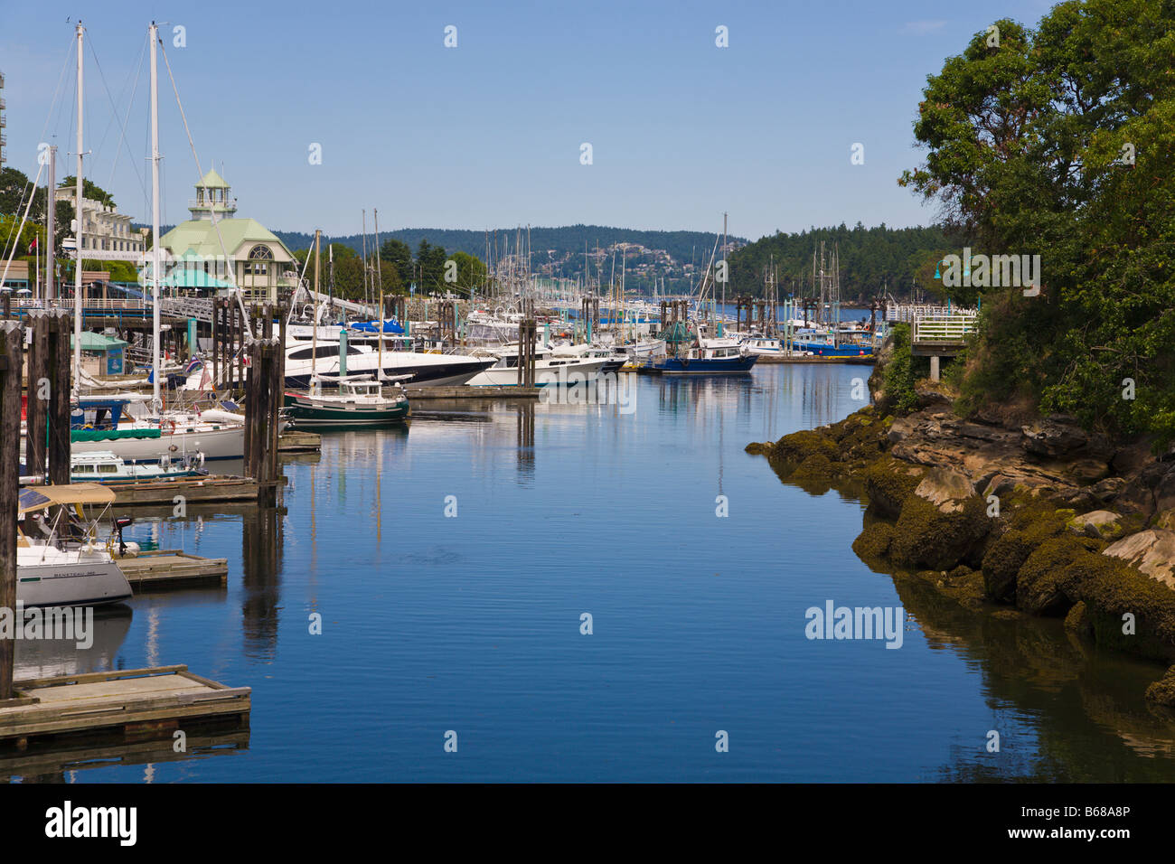 Hafen und Marina Nanaimo "Vancouver Island" Britisch-Kolumbien Kanada Stockfoto