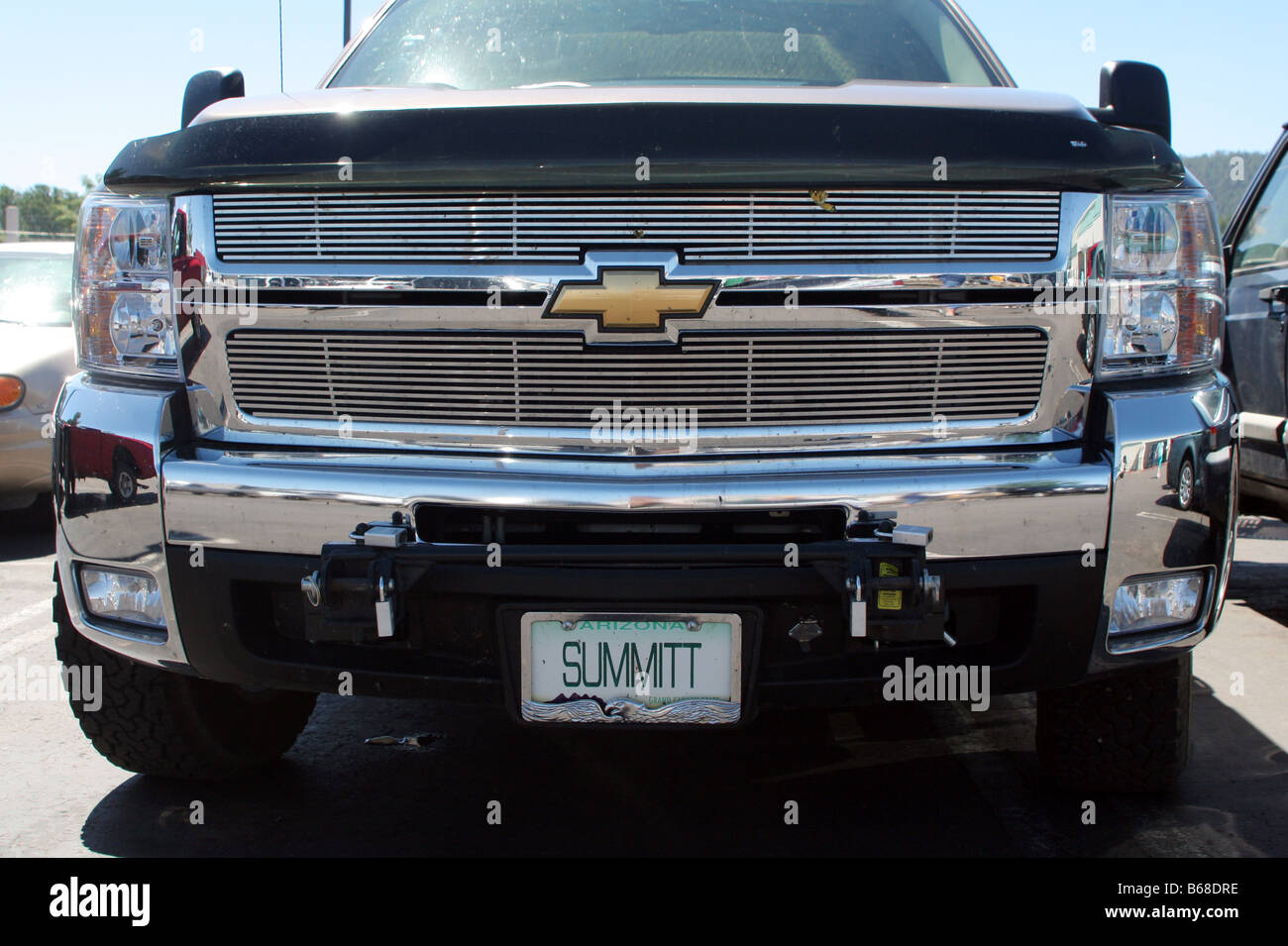 Vorderen Ende des Chevrolet 4 x 4 LKW. Foto von einem Parkplatz in Arizona, USA Stockfoto