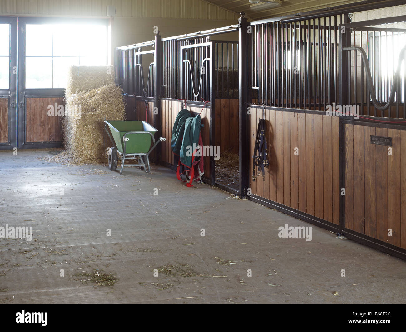 Leere Horse Stände Stall, USA Stockfoto