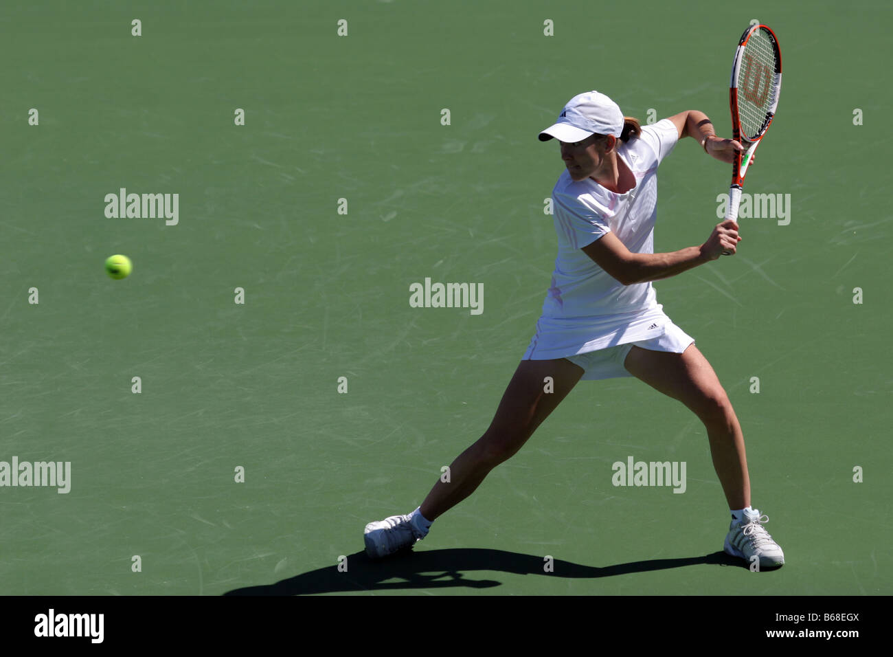 Justine Henin-Hardenne bei Pacific Life Open Stockfoto