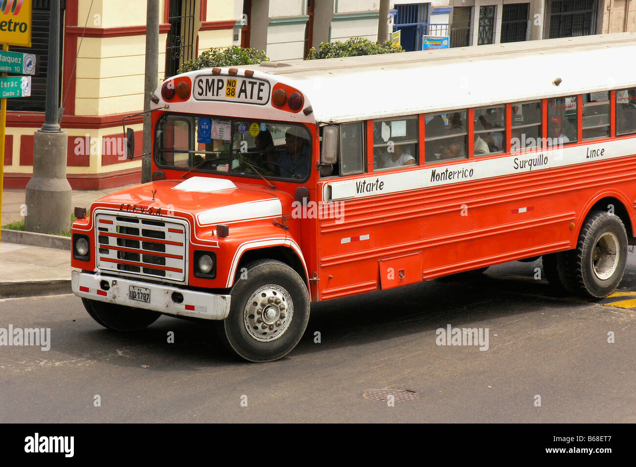 Bus. Lima, Peru. Stockfoto