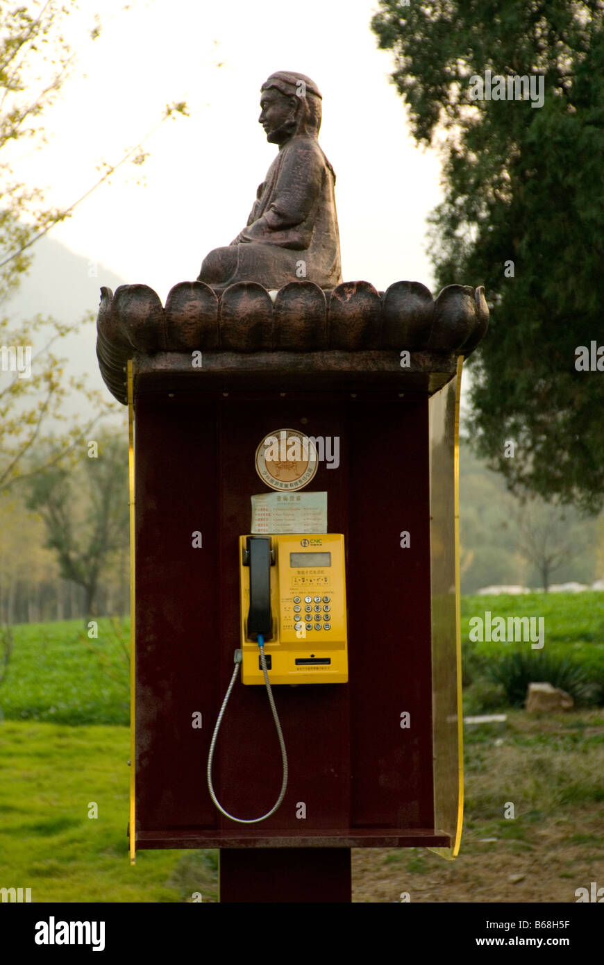Hotline zum Himmel im Shaolin-Kloster, Luoyang, Henan, China Stockfoto