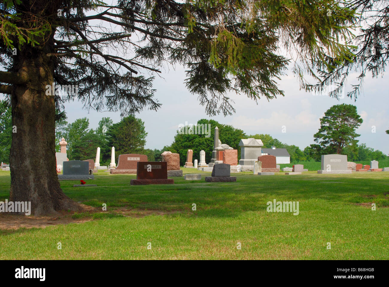 Friedhof im mittleren Westen der Vereinigten Staaten Stockfoto