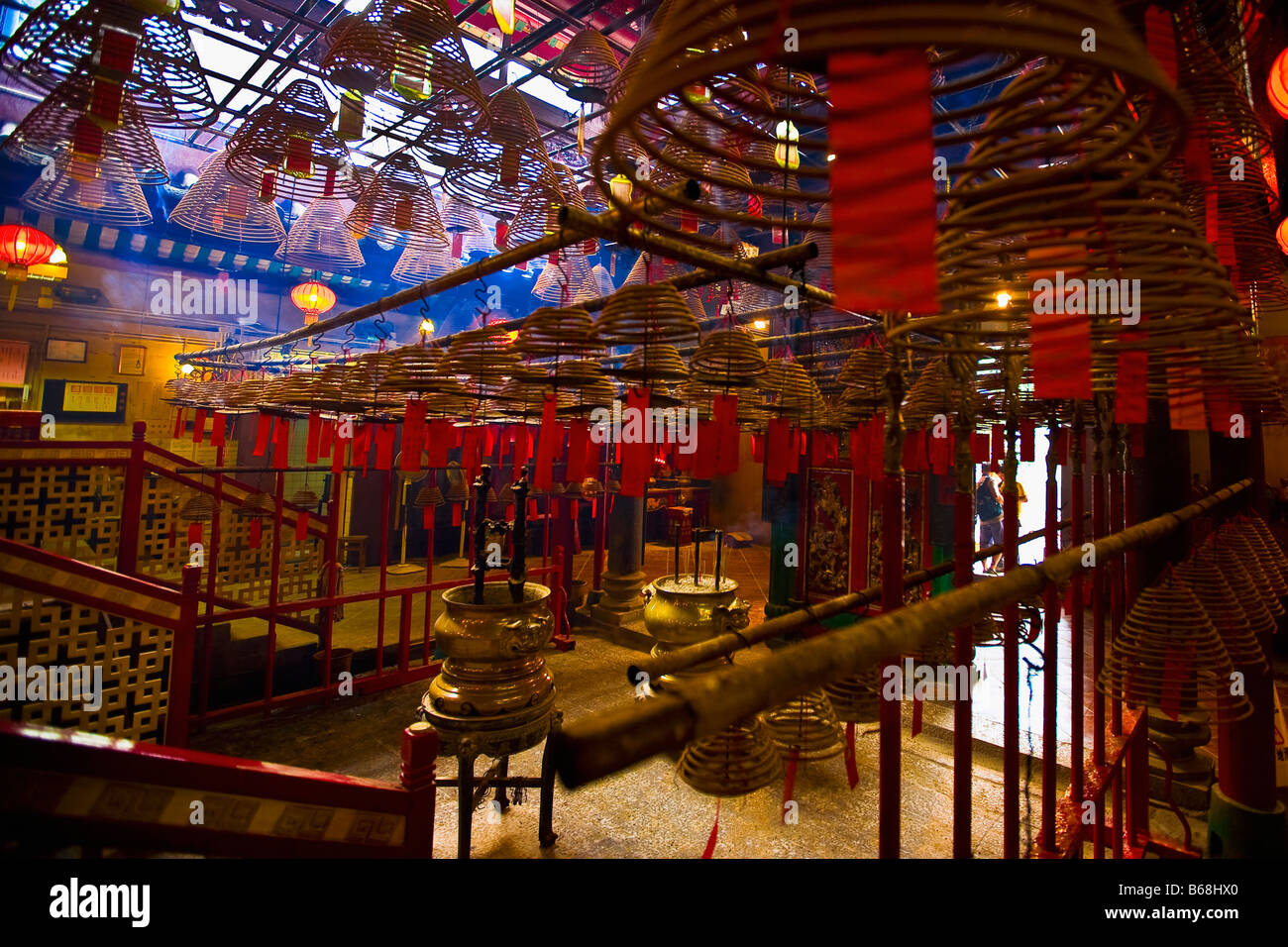 Interieur eines Man Mo Tempel, Hong Kong, China Stockfoto