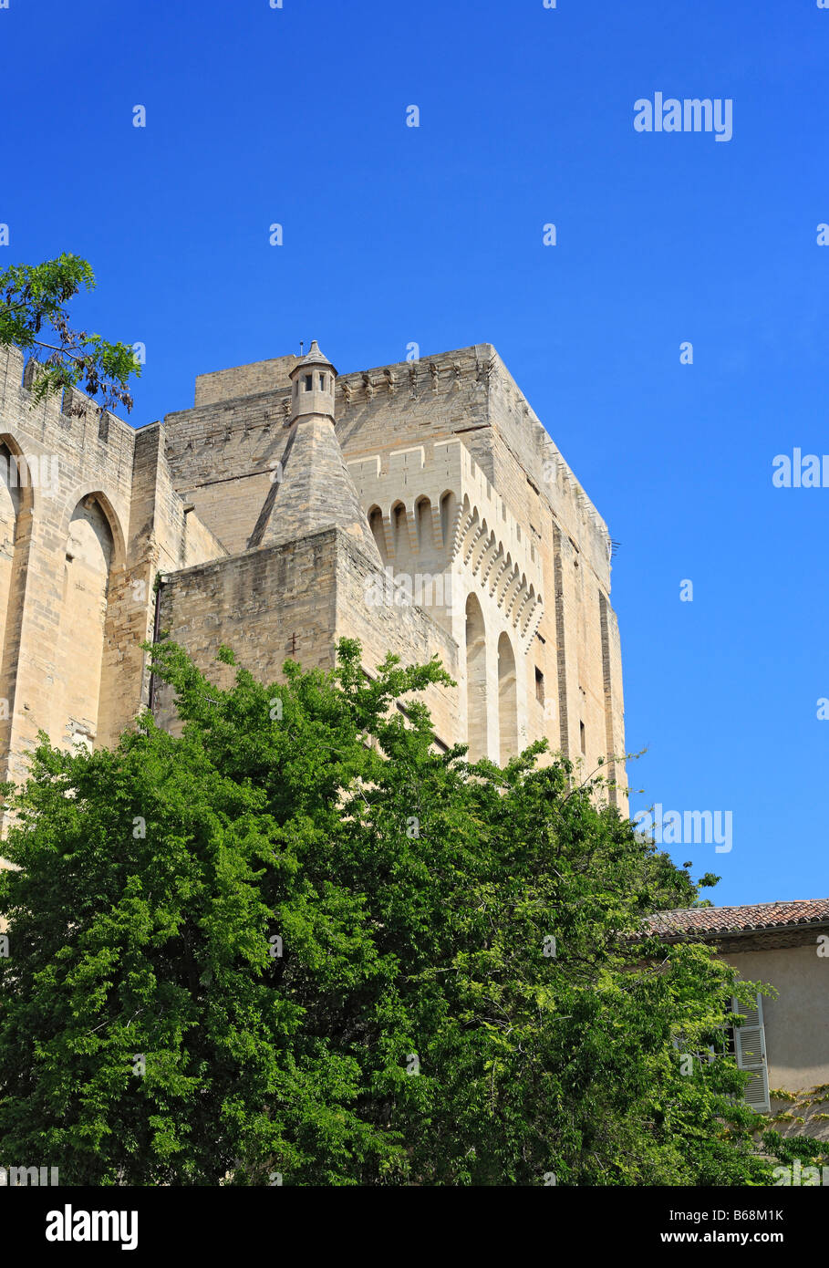Papstpalast (14. Jahrhundert), UNESCO-Weltkulturerbe, Avignon, Provence, Frankreich Stockfoto
