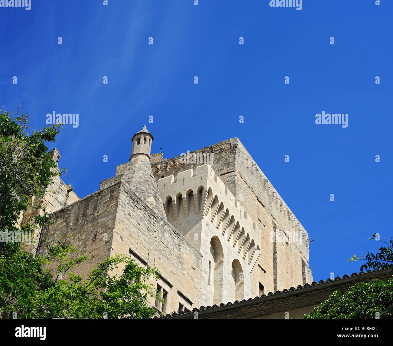 Papstpalast (14. Jahrhundert), UNESCO-Weltkulturerbe, Avignon, Provence, Frankreich Stockfoto