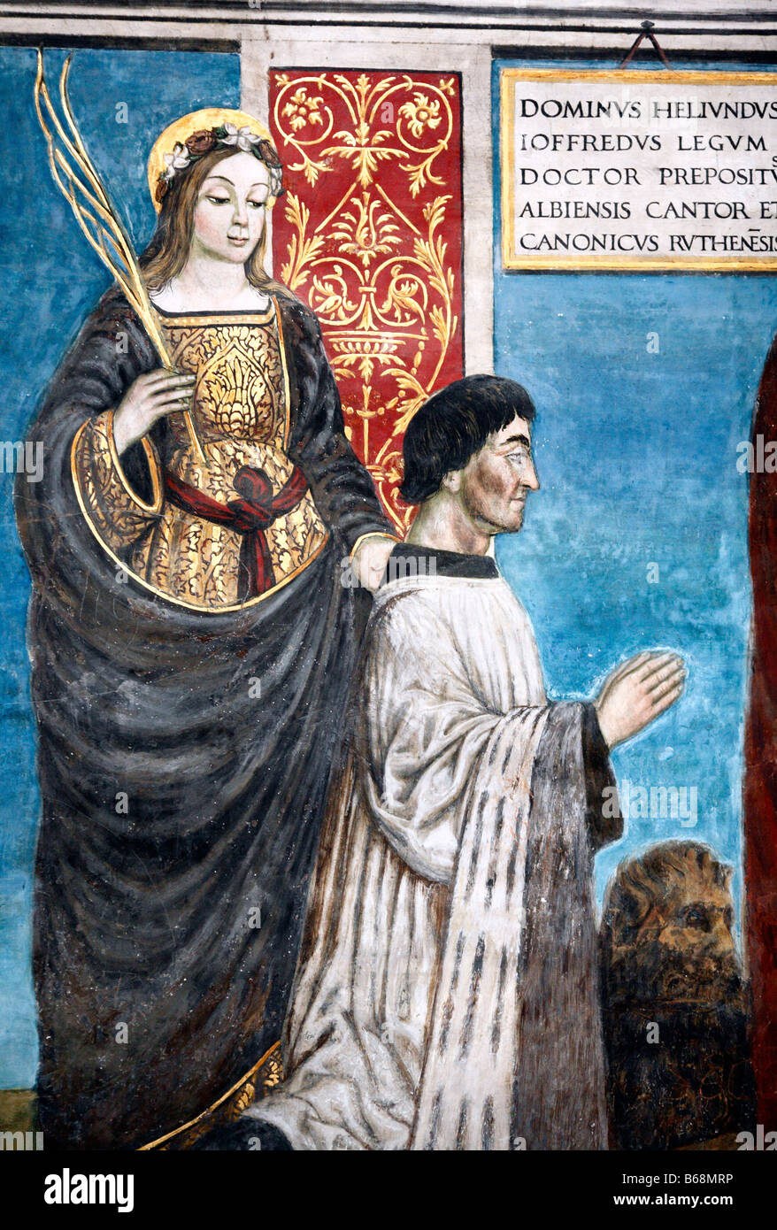 Wandmalerei, Innenraum der Kathedrale von St. Cecile, Albi, Frankreich Stockfoto
