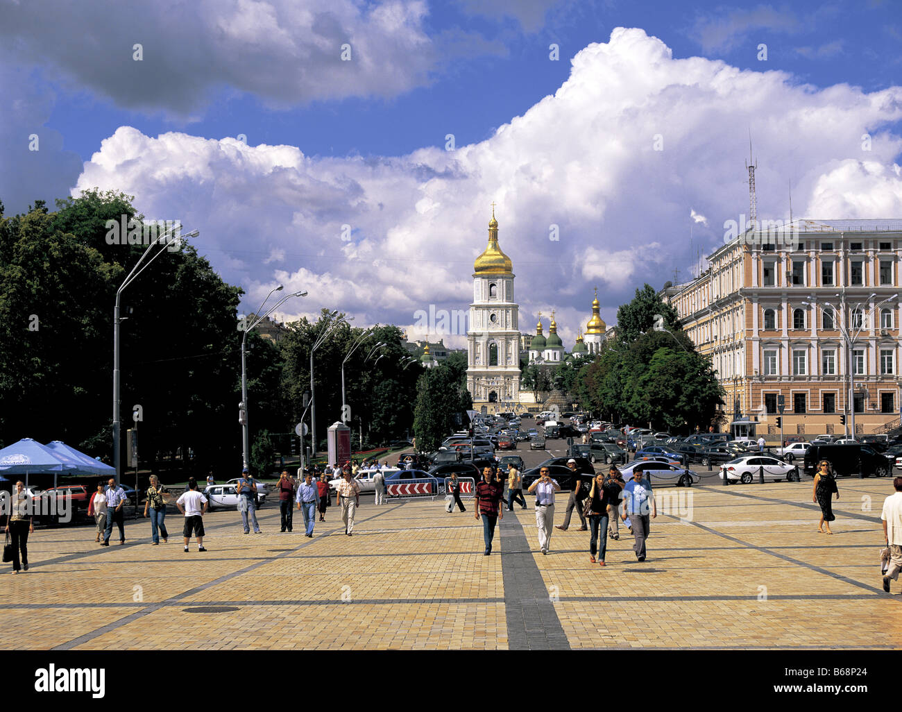 St. Sophia Cathedral und Ansicht der Straße Kiew Ukraine Stockfoto