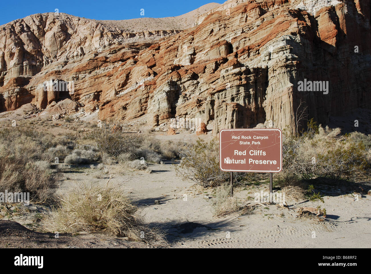 Sandstein-Klippen im Red Rock Canyon State Park in Kalifornien Stockfoto