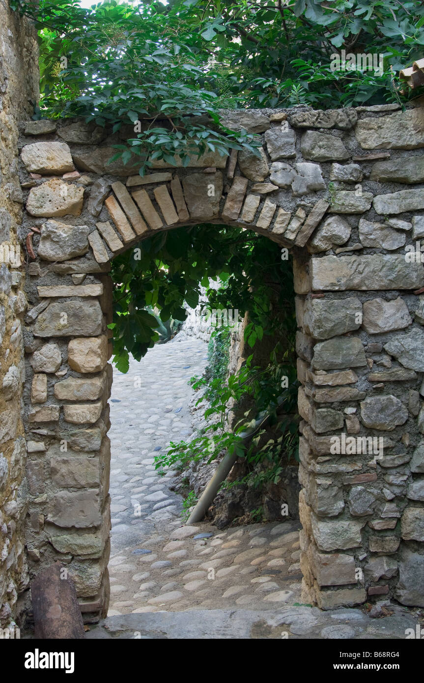 Lagorce mittelalterliche Dorf Stockfoto