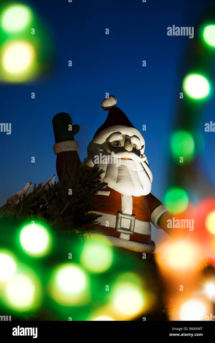 Vater Weihnachtsbeleuchtung Weihnachten Weihnachtsmann Stockfoto