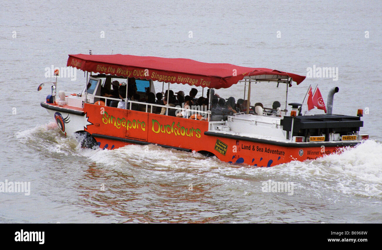 Singapur Ducktours touristischen Boot, Marina Bay, Singapur Stockfoto