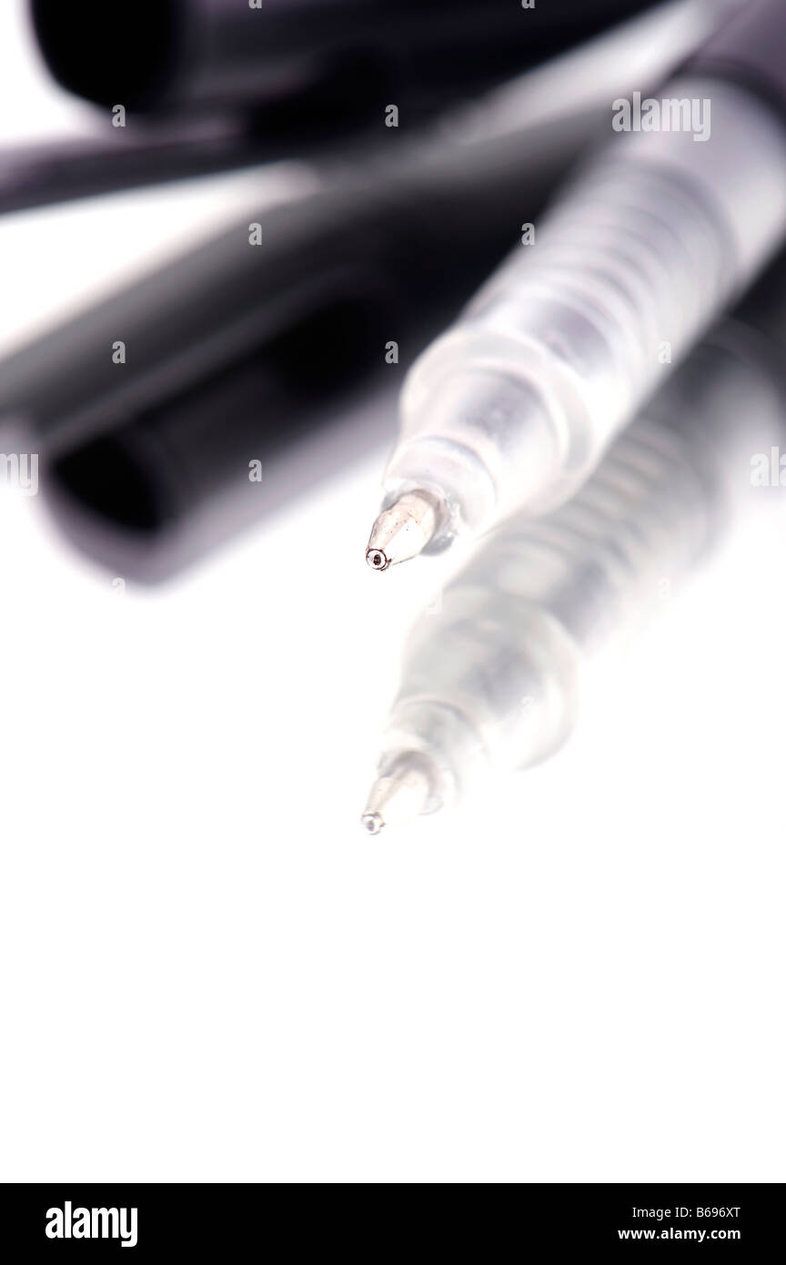 Objekt auf weißen Ball Pen closeup Stockfoto
