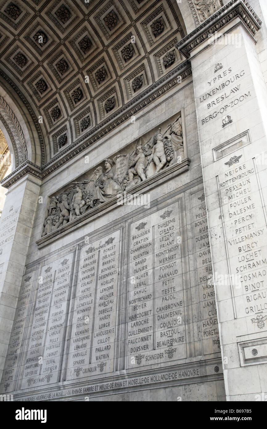 Triumphbogen, Paris Frankreich Stockfoto