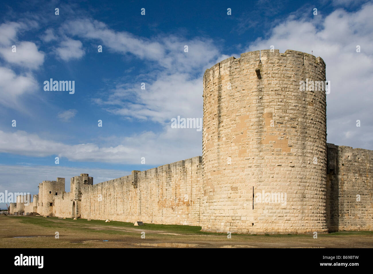 City Wall Aigues-Mortes Camargue Frankreich Europa Stockfoto