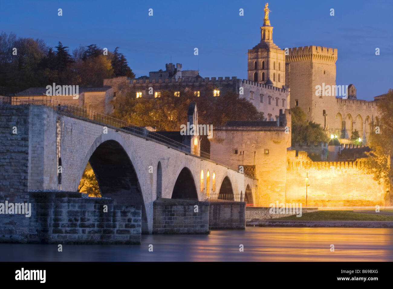 Brücke Saint-Benezet am Rhône Fluß, Avignon, Provence, Frankreich Stockfoto