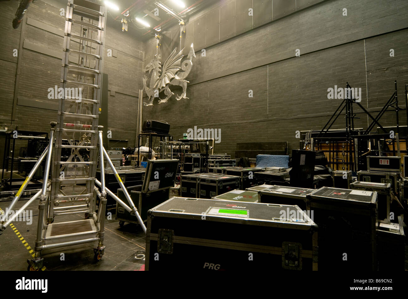 hinter den Kulissen im Teatro Donald Gordon an das Wales Millennium Centre Cardiff Wales UK Stockfoto