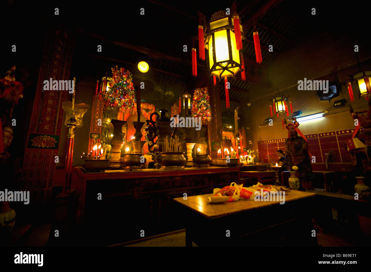 Interieur eines Man Mo Tempel, Hong Kong, China Stockfoto