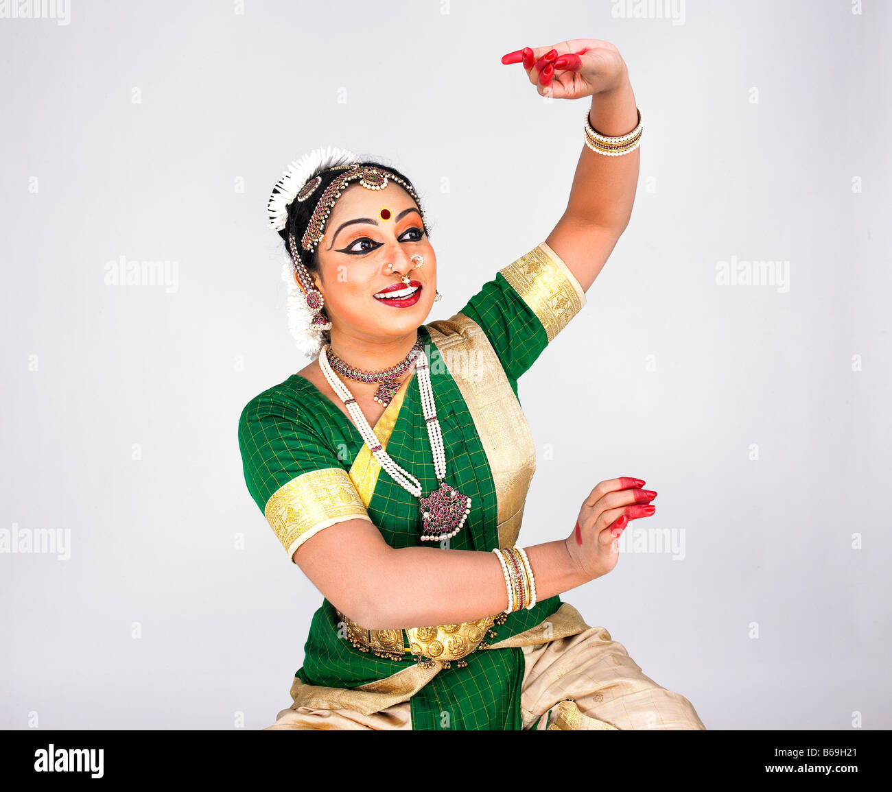 Bharathanatyam Tänzerin von Tamil Nadu in Südindien Stockfoto