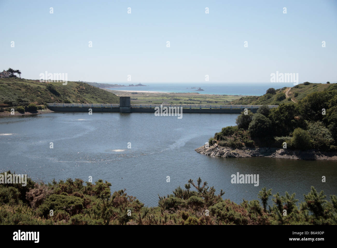 Val De La Mare Reservoir St Peter Jersey Channel Islands gebaut Ende 1950 s Stockfoto
