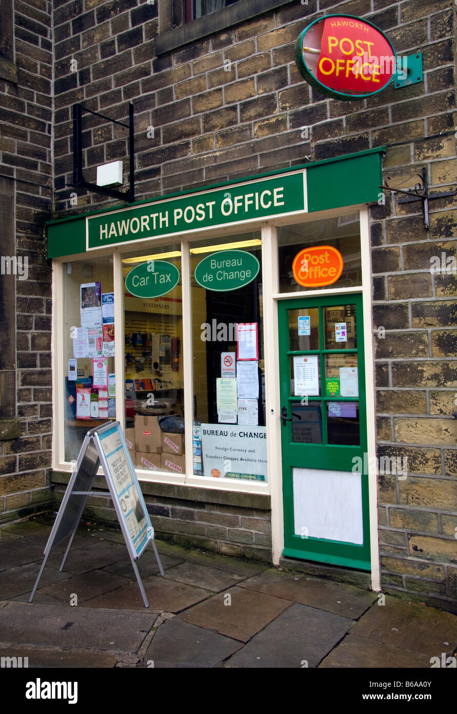 Postamt in Haworth, Yorkshire, Großbritannien Stockfoto