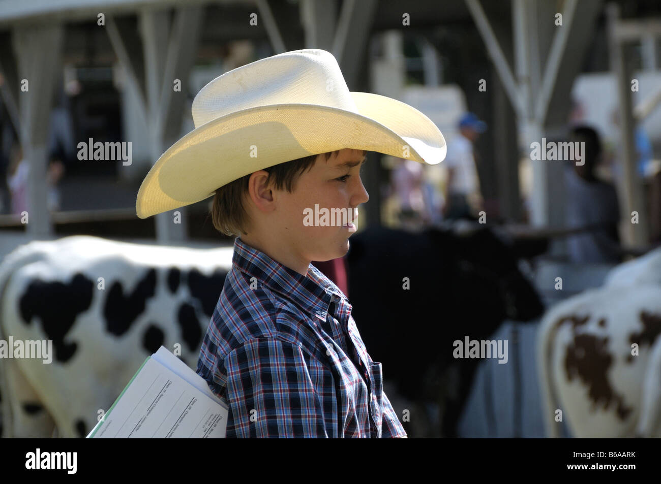 Kleines Kind einen Cowboy Hut Stockfoto