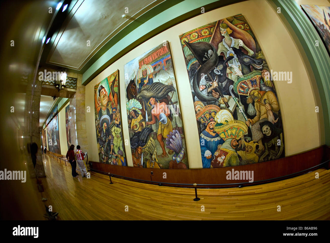 Mexiko, Mexiko-Stadt, Altstadt, Palacio de Las Belles Artes, Wandmalereien von Diego Rivera. 1886-1957. Stockfoto