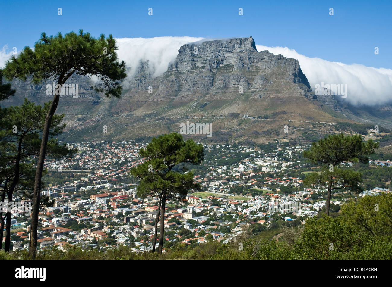 Tafelberg-Blick vom Signal Hill Kapstadt Südafrika Stockfoto
