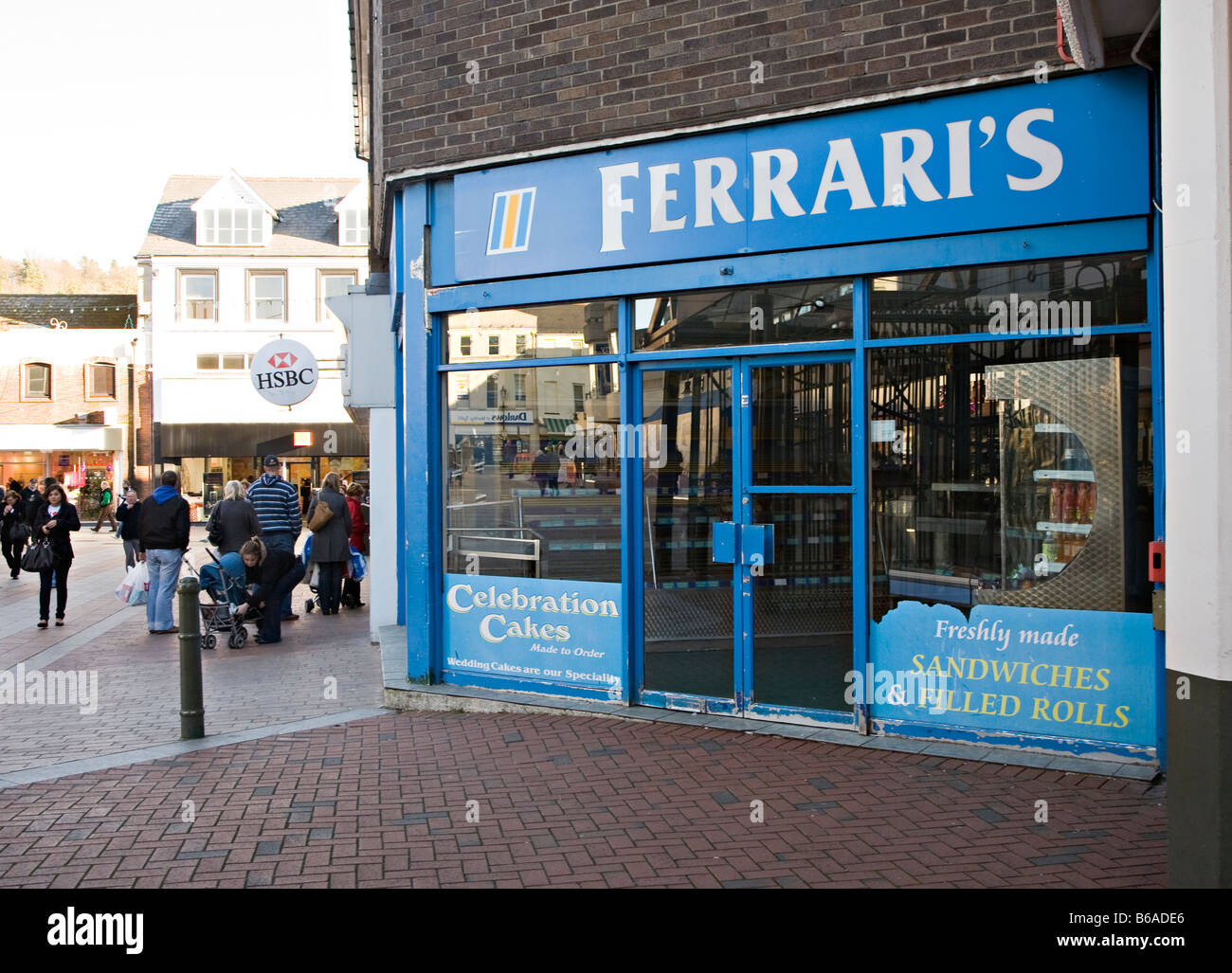 Ferrari Bäcker Shop geschlossen während der Rezession Merthyr Tydfil Wales UK Stockfoto