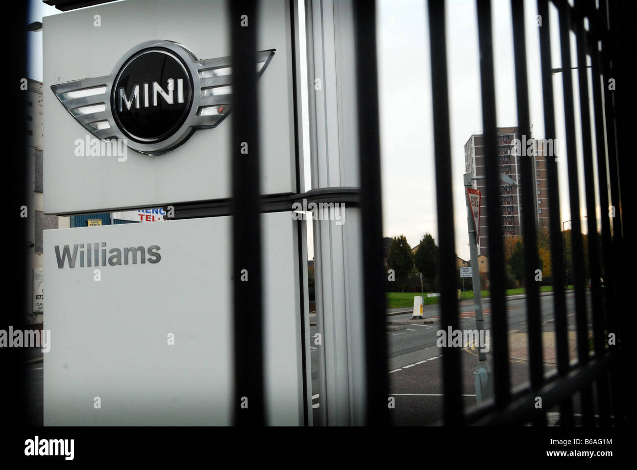 Mini Auto Schild Stockfoto