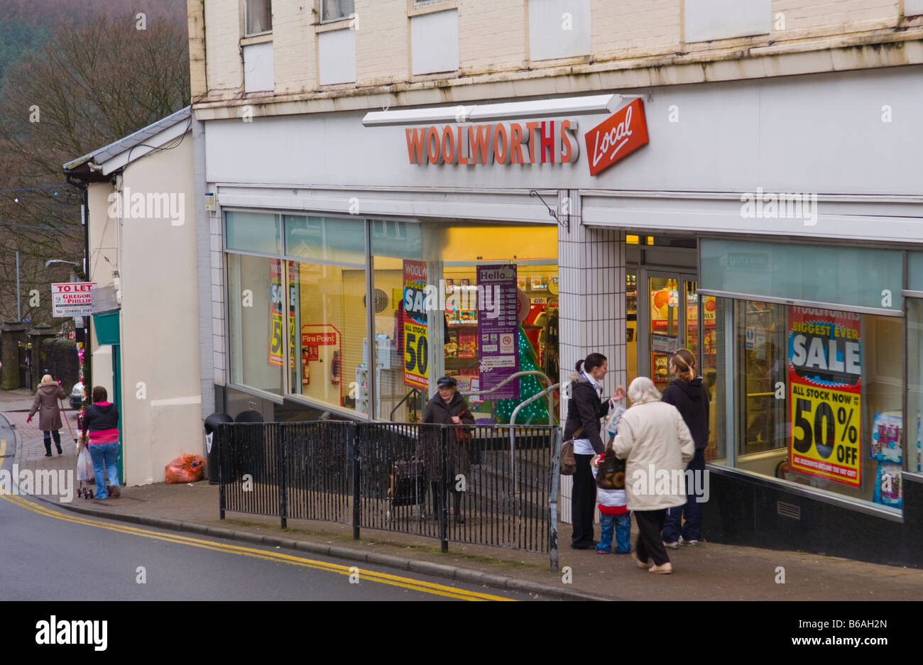 Woolworths speichern in Abertillery South Wales UK Dez ' 08 die Firma Verwaltung war abgebildet und von der Schließung bedroht Stockfoto