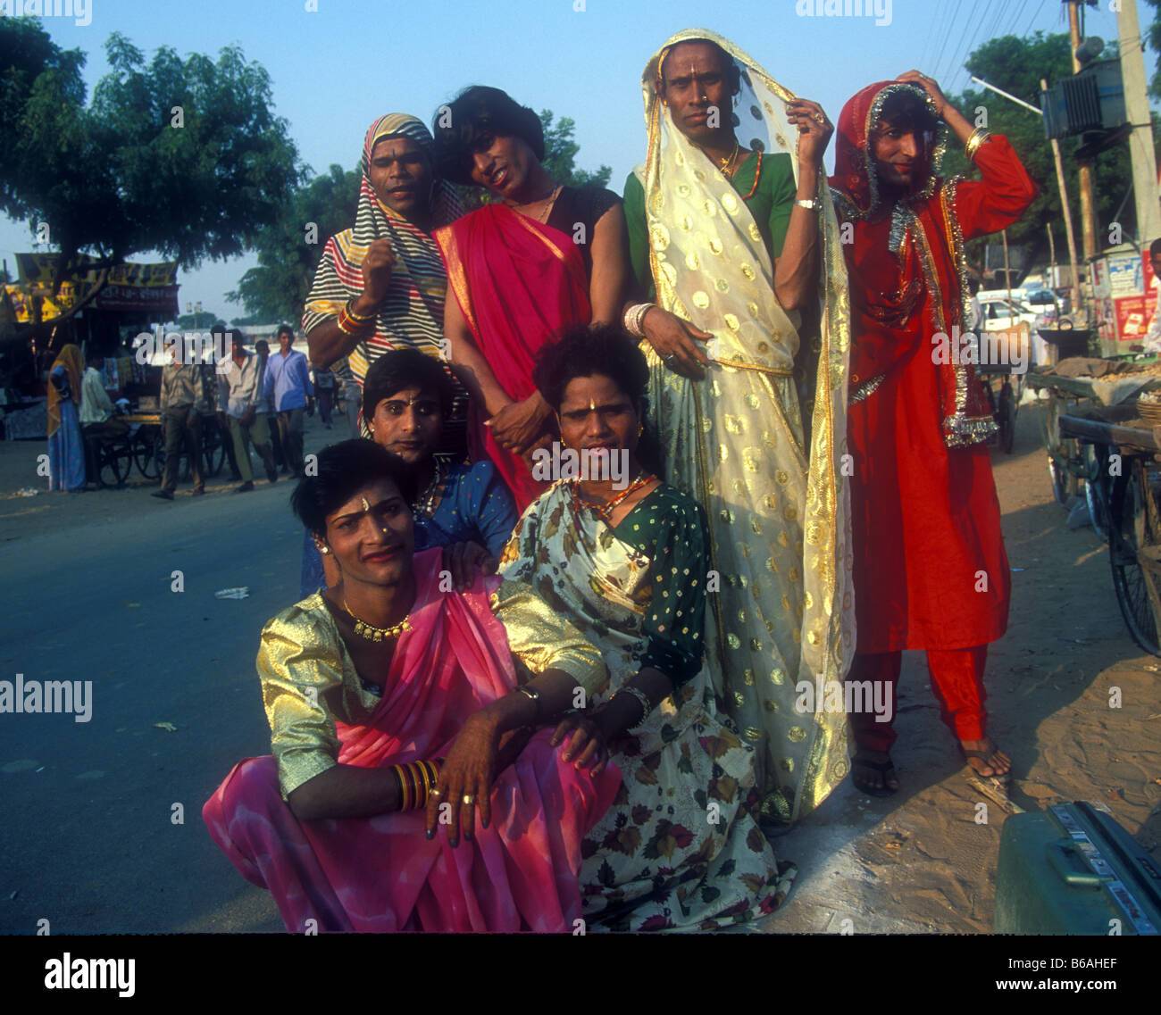 Eunuchen bei der Camel fair Pushkar Indien Stockfoto