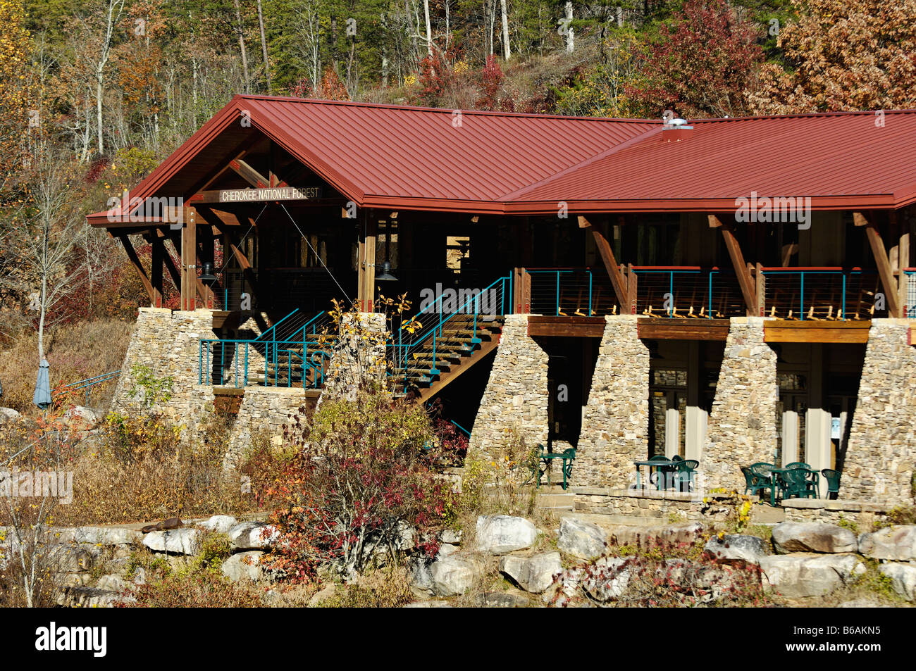 Cherokee National Forest und Ocoee River Welcome Center in Polk County Tennessee Stockfoto