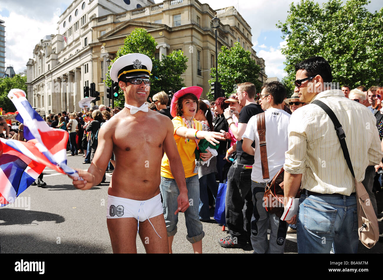 Nachtschwärmer bei Gay Pride Parade, London, 2008 Stockfoto