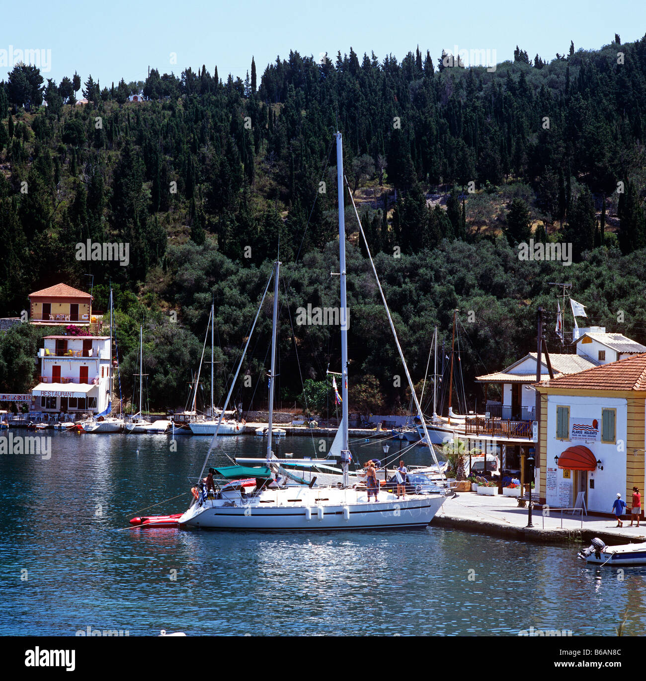 Hafen Lakka Paxos Griechische Inseln Griechenland Hellas Stockfoto