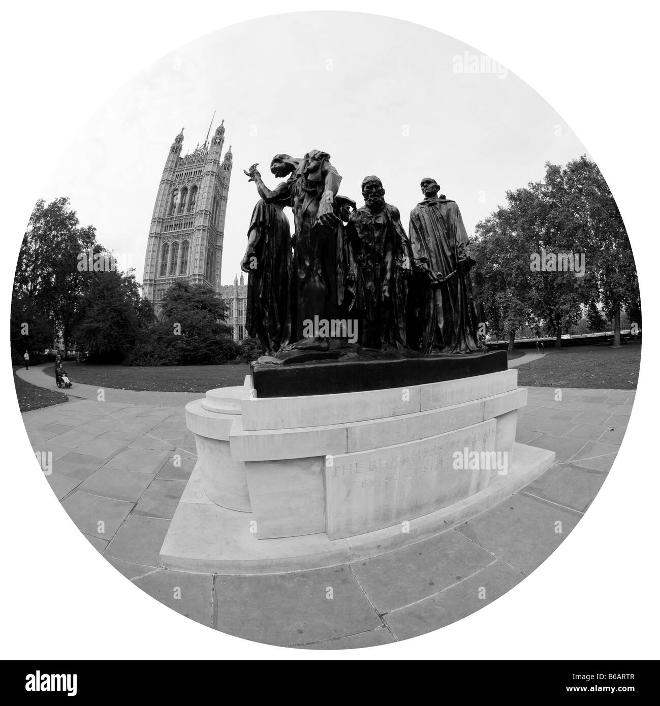 Die Bürger von Calais in Victoria Gardens Stockfoto