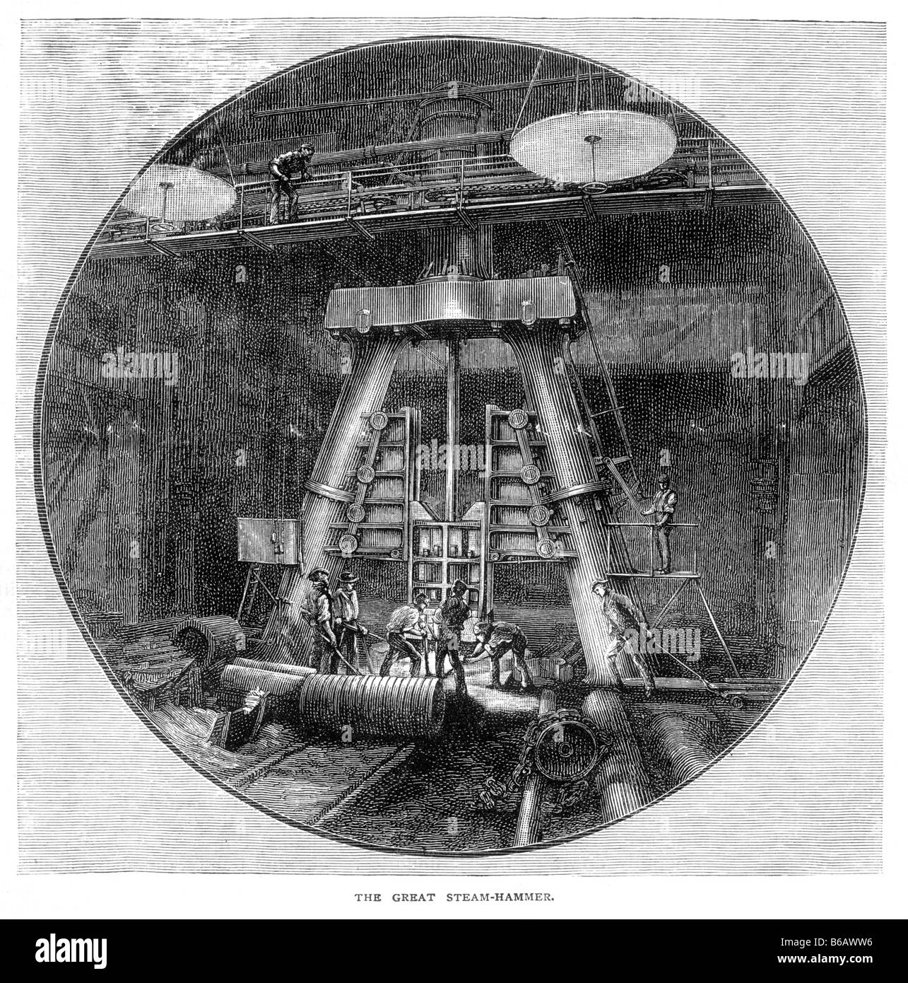 Die große Dampfhammer bei Armstrong s Bewaffnung Fabrik Elswick Newcastle Upon Tyne 19. Jahrhundert Illustration Stockfoto