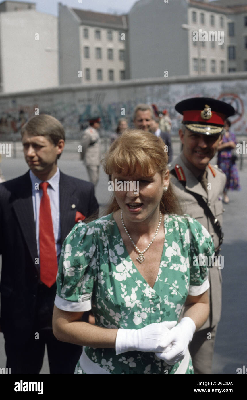 Herzogin von York, Sarah Ferguson Besuch der Wand West Berlin Mai 1989 Stockfoto
