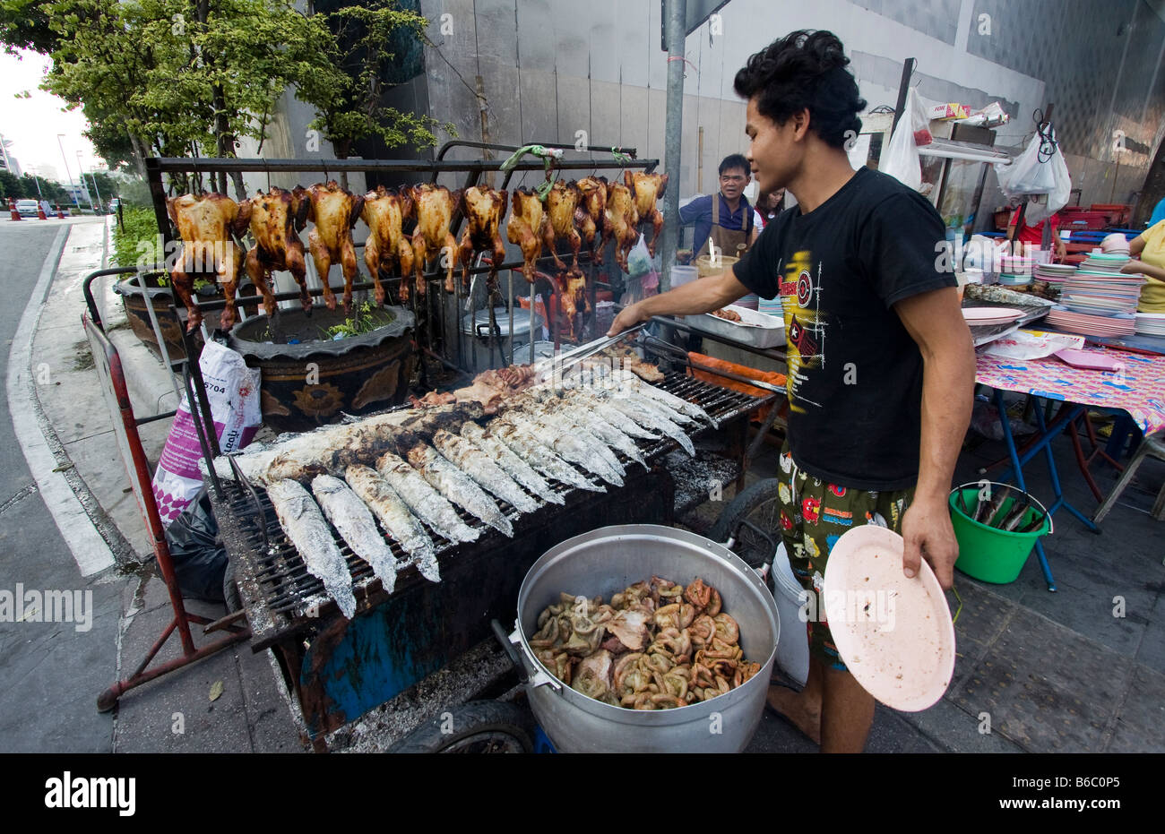Bangkok-Straße Verkäufer Stockfoto