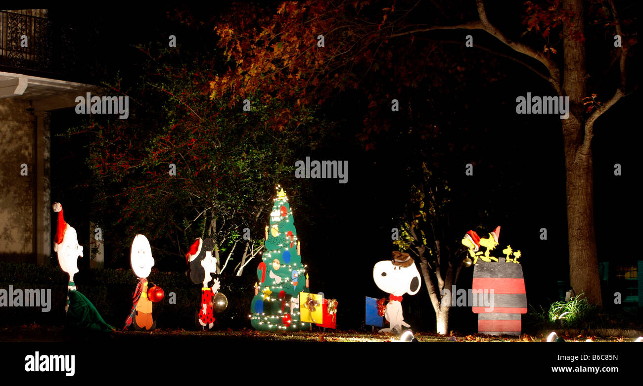 Charlie Brown Christmas Display Stockfoto