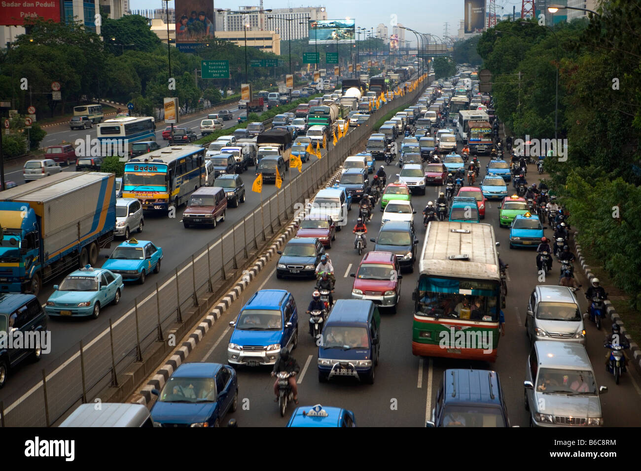 Indonesien, Jakarta, Java, Traffic jam Stockfoto