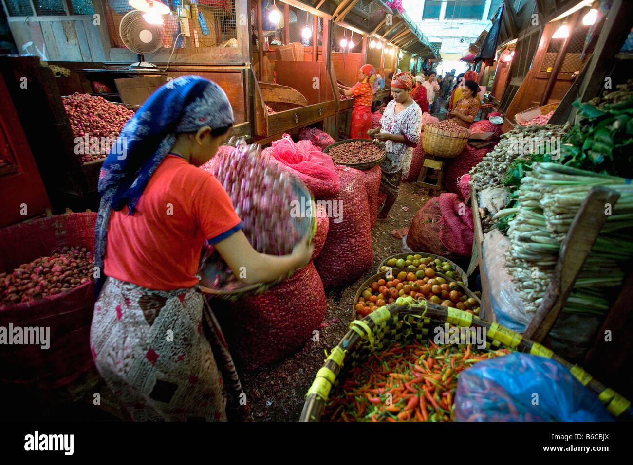 Indonesien Surabaya, Java, Pasar Pabean Markt Stockfoto