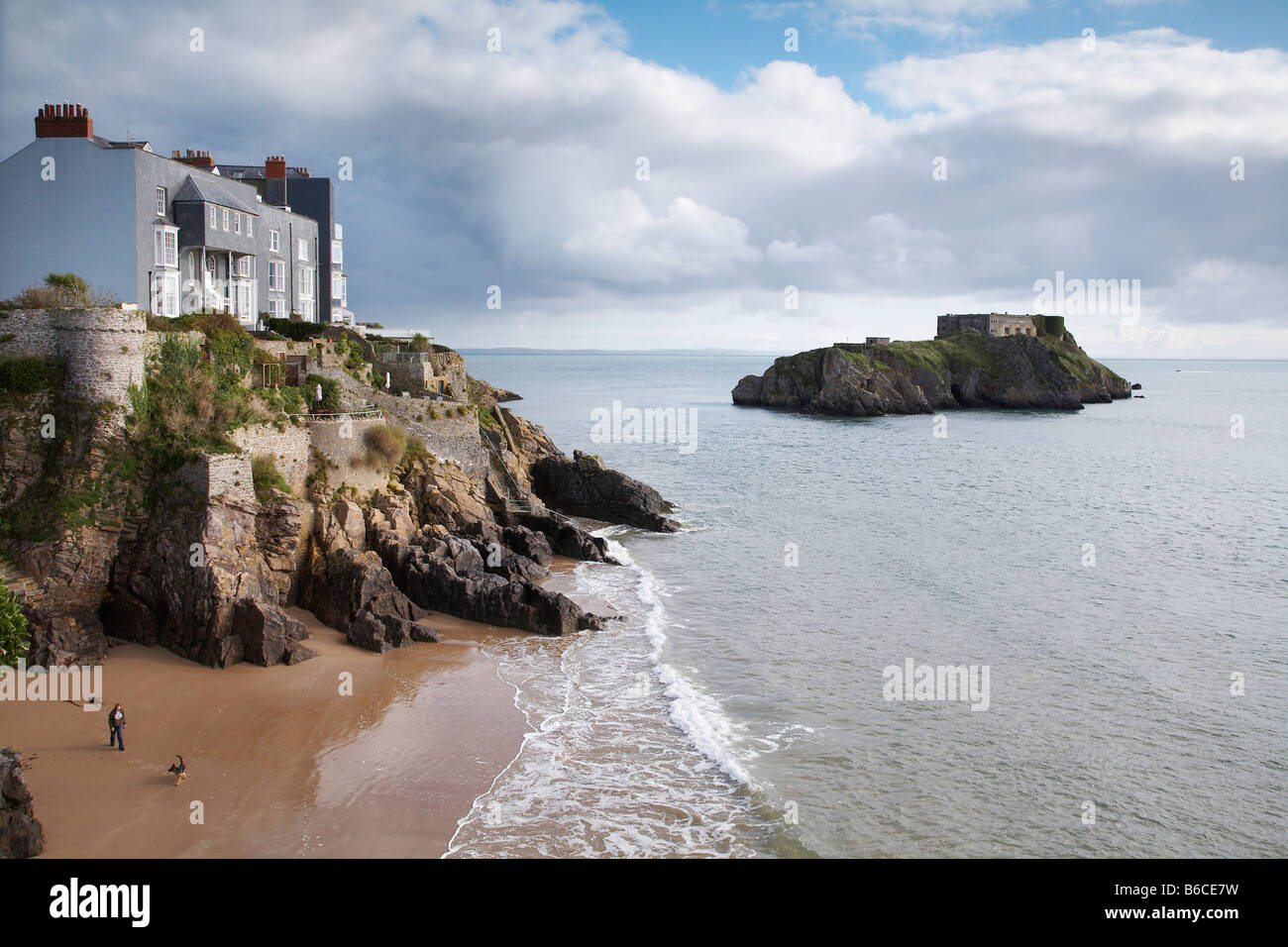 St. Catherines Insel am Südstrand in Tenby South Wales Stockfoto