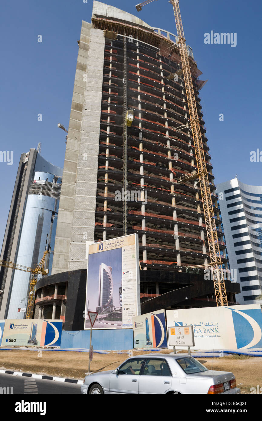Bau der Bank von Doha, Doha, Katar Stockfoto